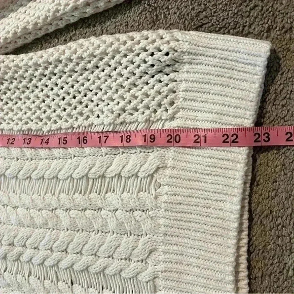 360 sweater white cable knit chunky women’s size x small - Picture 11 of 13